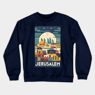 A Vintage Travel Art of Jerusalem - Israel Crewneck Sweatshirt